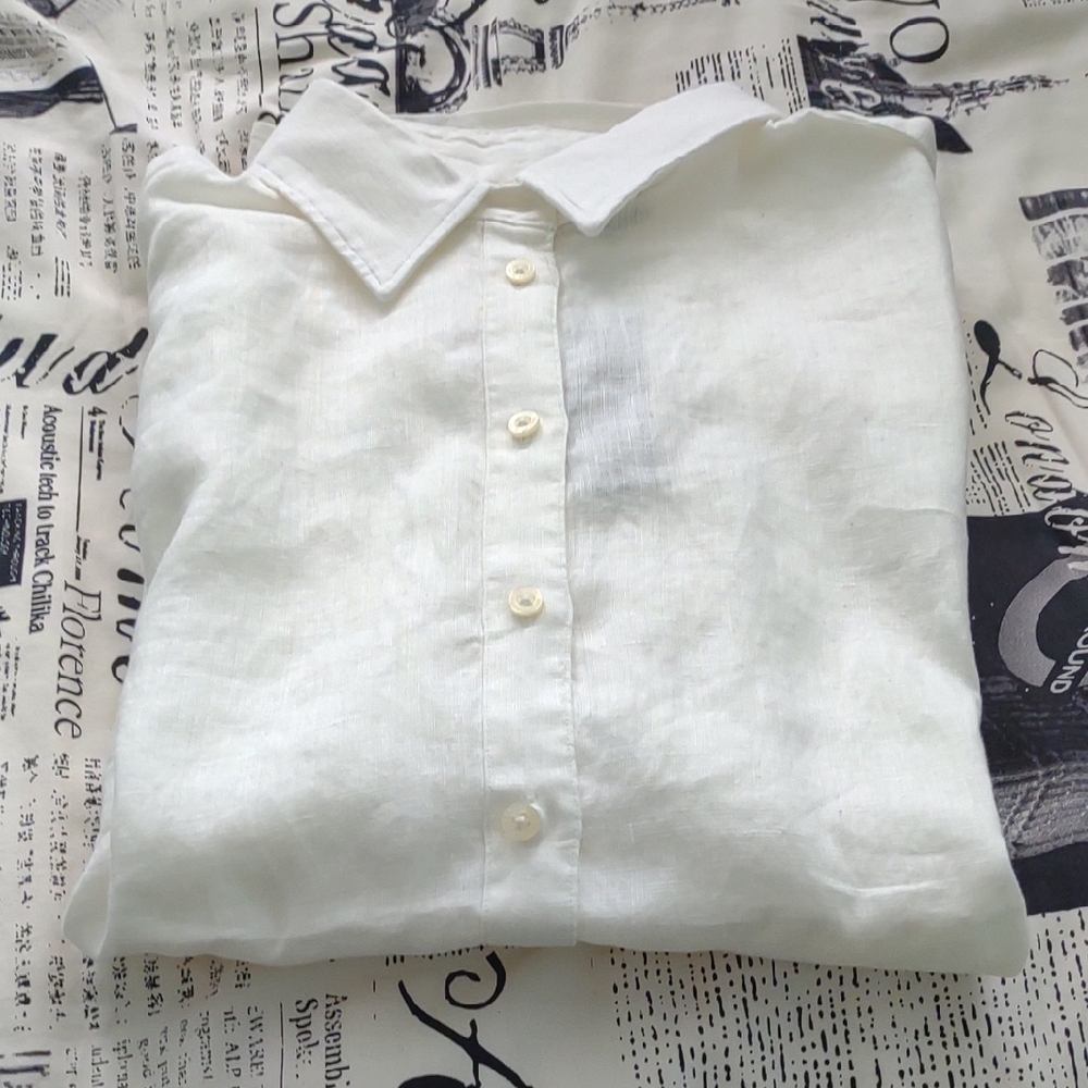 Ralph Lauren White Casual Button Down Shirt